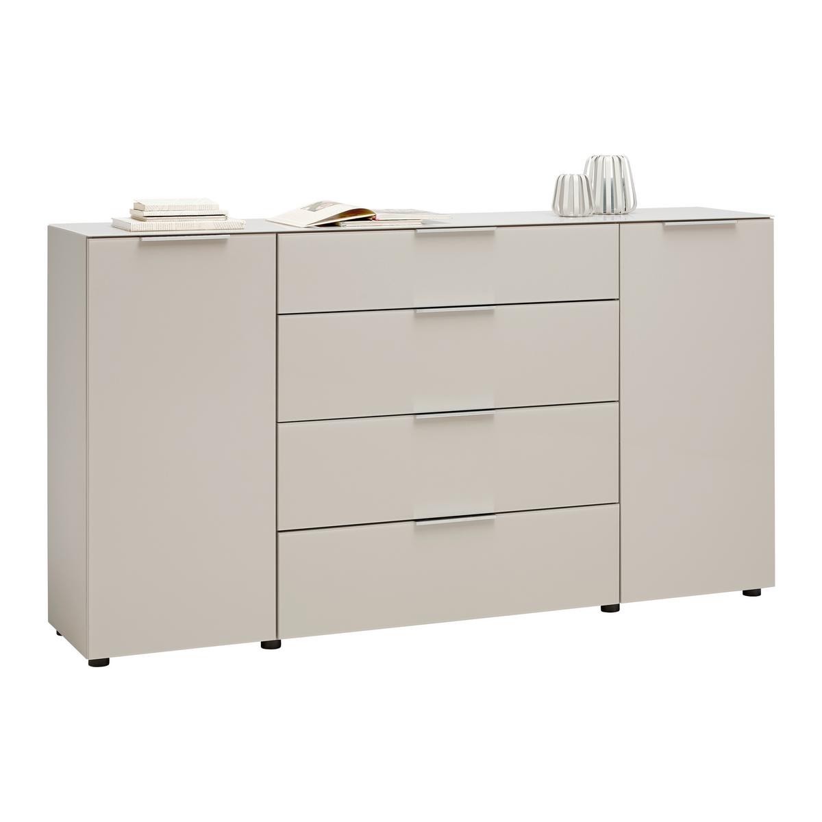 Sideboard Siena Kaschmirfarben - couleur chromée/noir, Modern, métal/verre (180/99/40cm) - Mömax