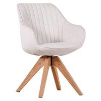 KRZESŁO Z PODŁOKIETNIKAMI CHILL - kolor dębowy/biały, Lifestyle, tkanina/drewno (60/83/65cm) - home24