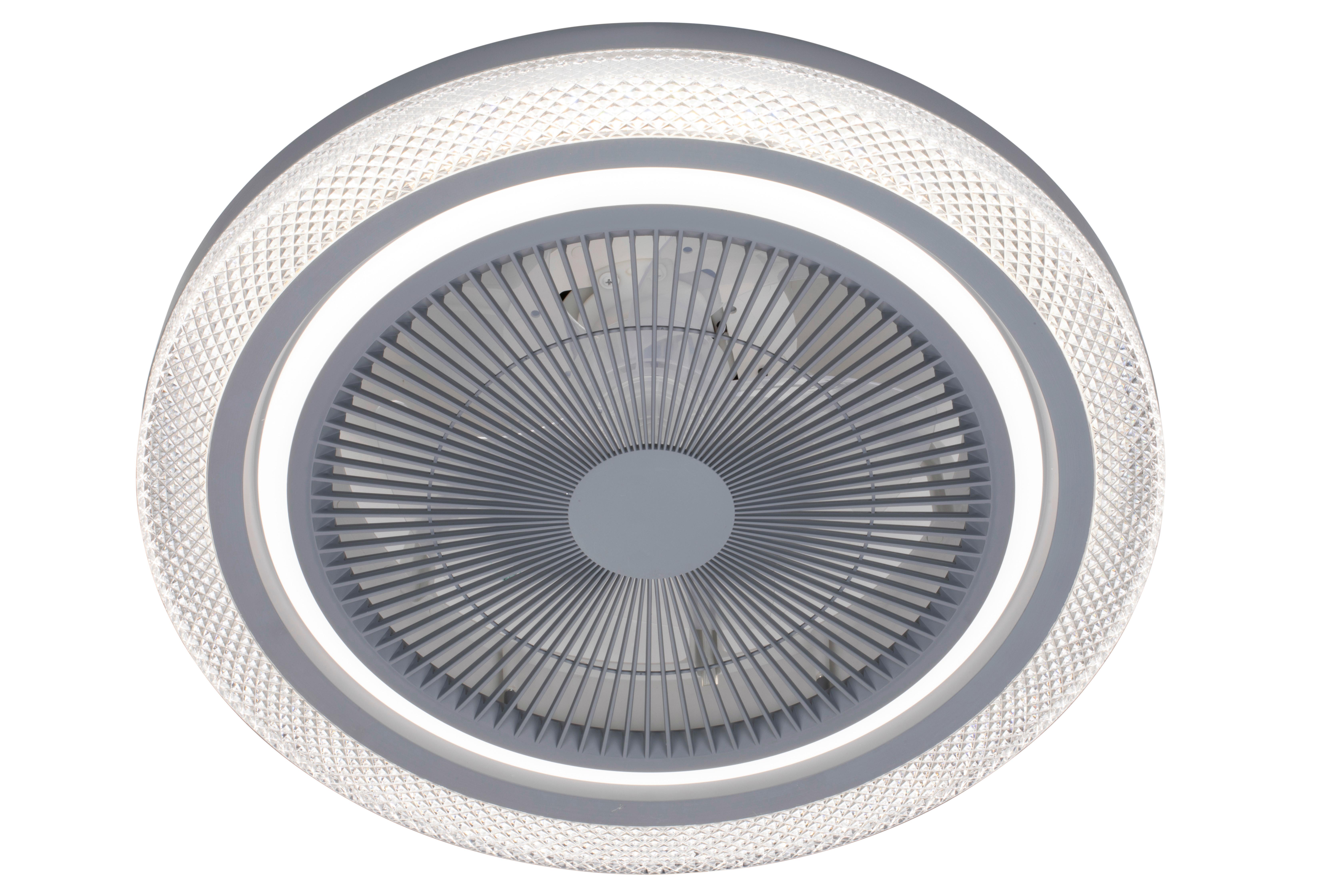 WENTYLATOR SUFITOWY SALERNO - biały/szary, Lifestyle, tworzywo sztuczne/metal (50/20cm) - Mican