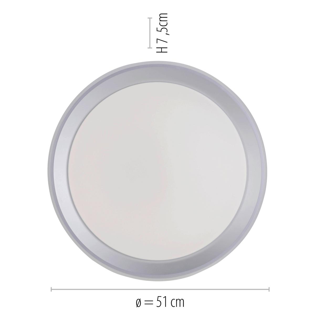 LED-Deckenleuchte Lolasmart Leni max. 40 Watt - Silberfarben/Weiß, Design, Kunststoff/Metall (51/51/7,5cm)