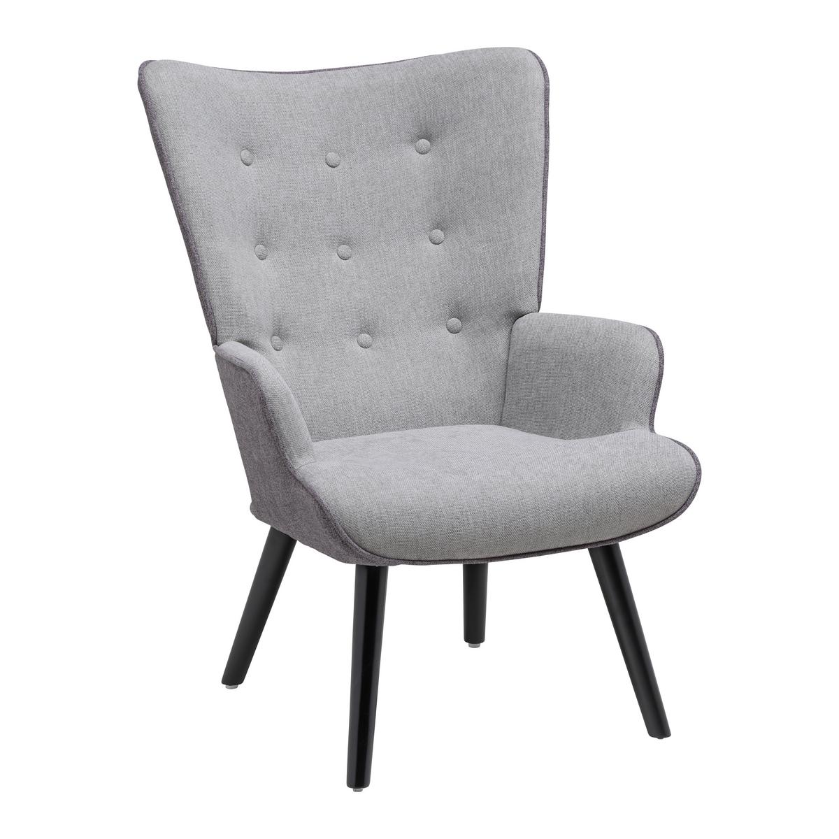 Relaxsessel Chester Hellgrau - Dunkelgrau/Hellgrau, MODERN, Holz/Textil (66/94/74cm) - Mömax