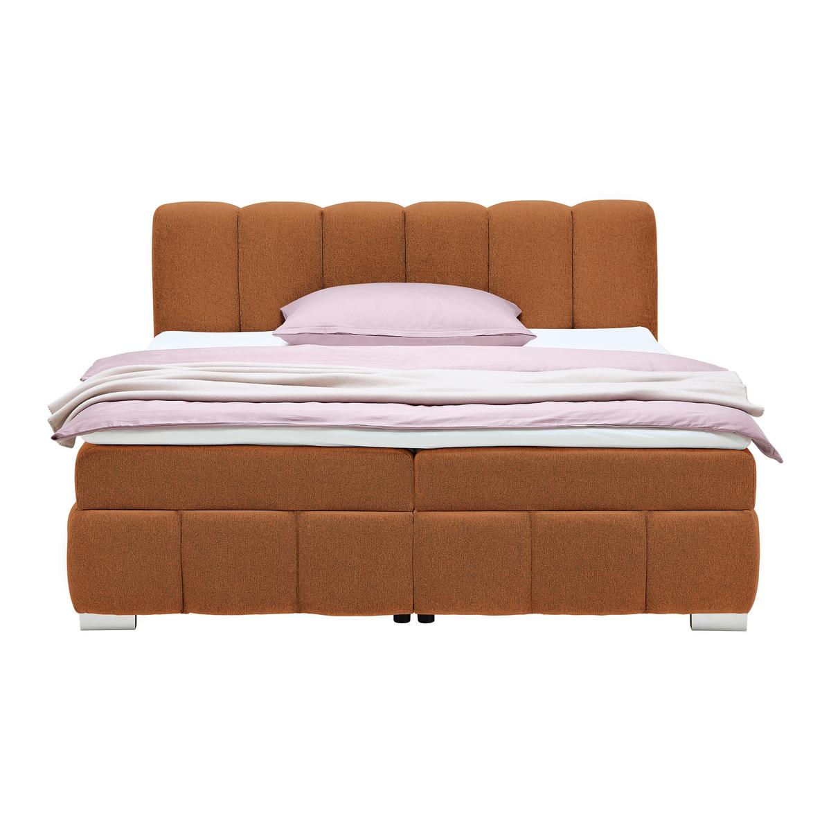 Boxbett Elaris Rostfarben ca. 140x200cm - Chromfarben/Rostfarben, KONVENTIONELL, Kunststoff/Textil (140/200cm) - Mömax
