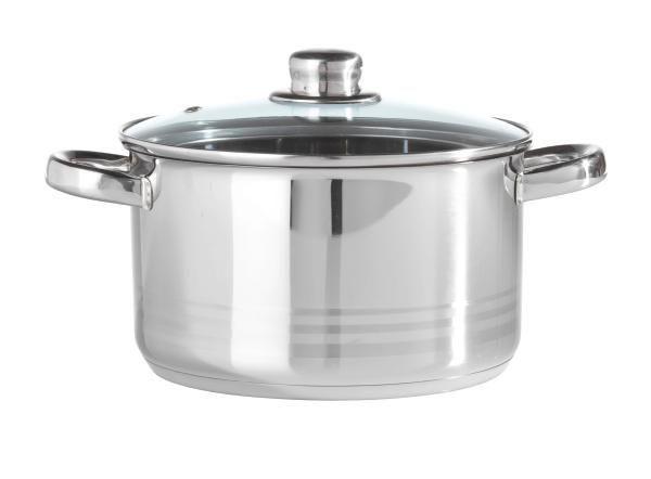 Kochtopf Paula Ø ca. 24cm - Klar/Edelstahlfarben, KONVENTIONELL, Glas/Metall (24/18cm) - Mömax