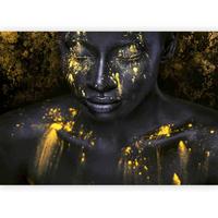 Fototapeta Bathed In Gold, 300x210cm - rumena/črna, Basics, tekstil (300/210cm) - artgeist