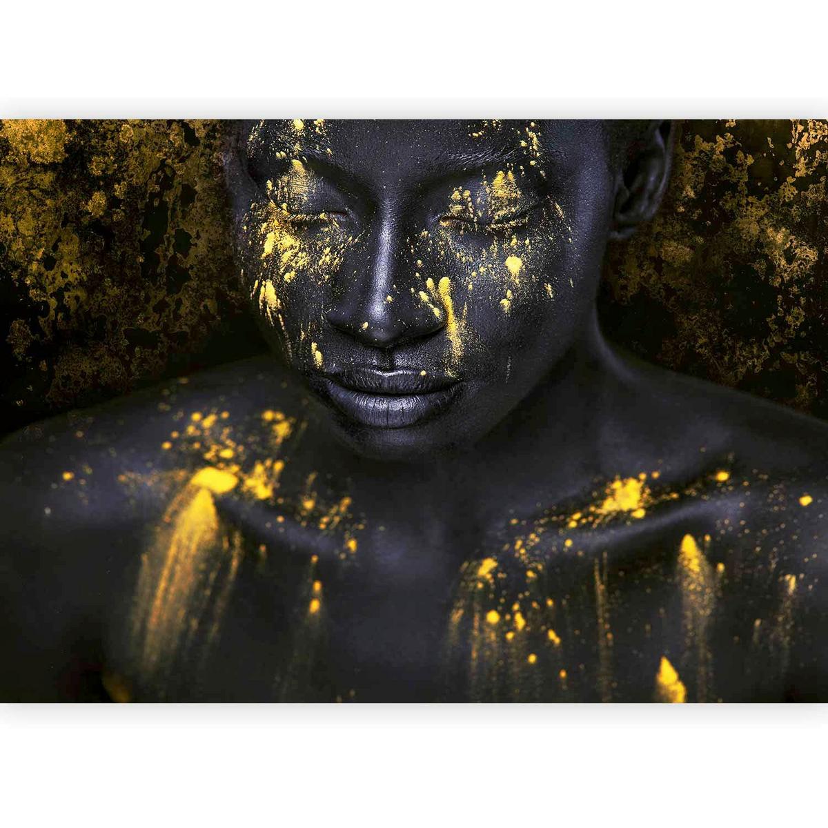 Fototapeta Bathed In Gold, 300x210cm - rumena/črna, Basics, tekstil (300/210cm) - artgeist
