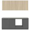 Küchenblock Milino o. Geräte Eichefarben - Eichefarben/Schwarz, Basics, Holzwerkstoff/Kunststoff (210cm) - Visiona