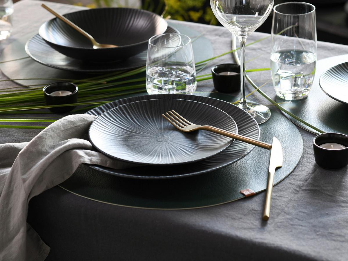 Tafelservice Vesuvio Black in Schwarz, 12-teilig - Schwarz, Basics, Keramik - Creatable