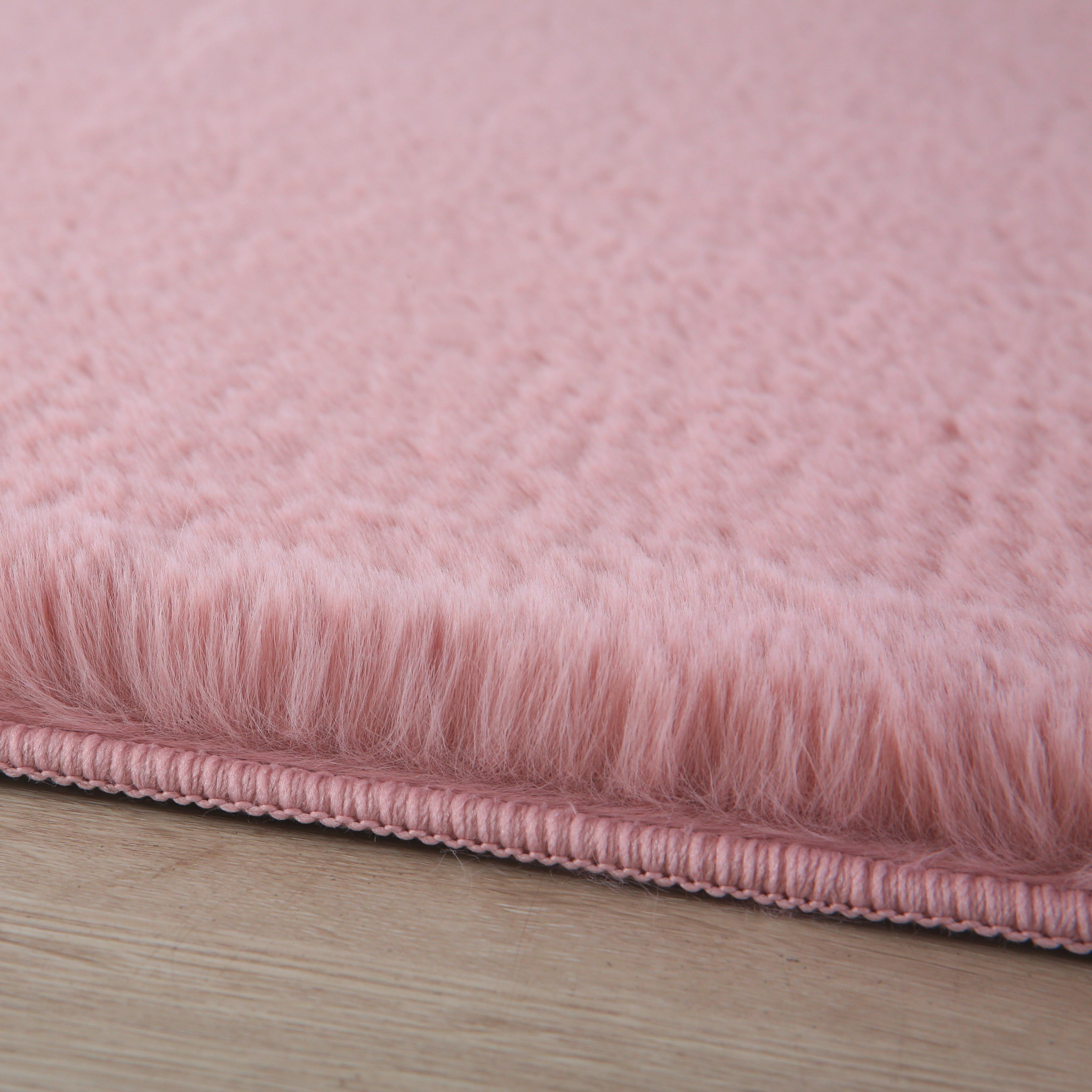 Preproga Z Visokim Florom Pouffy, Roza, 120cm - roza, Basics, tekstil (120/120cm)