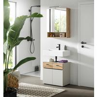 Badezimmer Aqua Eichefarben/Kaschmir 2-teilig - Kaschmir/Eichefarben, Trend, Glas/Holzwerkstoff (60cm) - MID.YOU