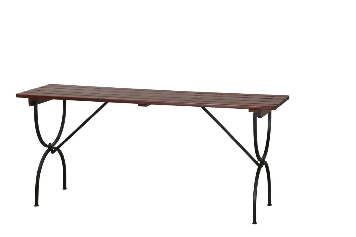 Biertischgarnitur Bavaria Braun/Schwarz - Dunkelbraun, MODERN, Holz/Metall (60/60/180cm) - Gardenson