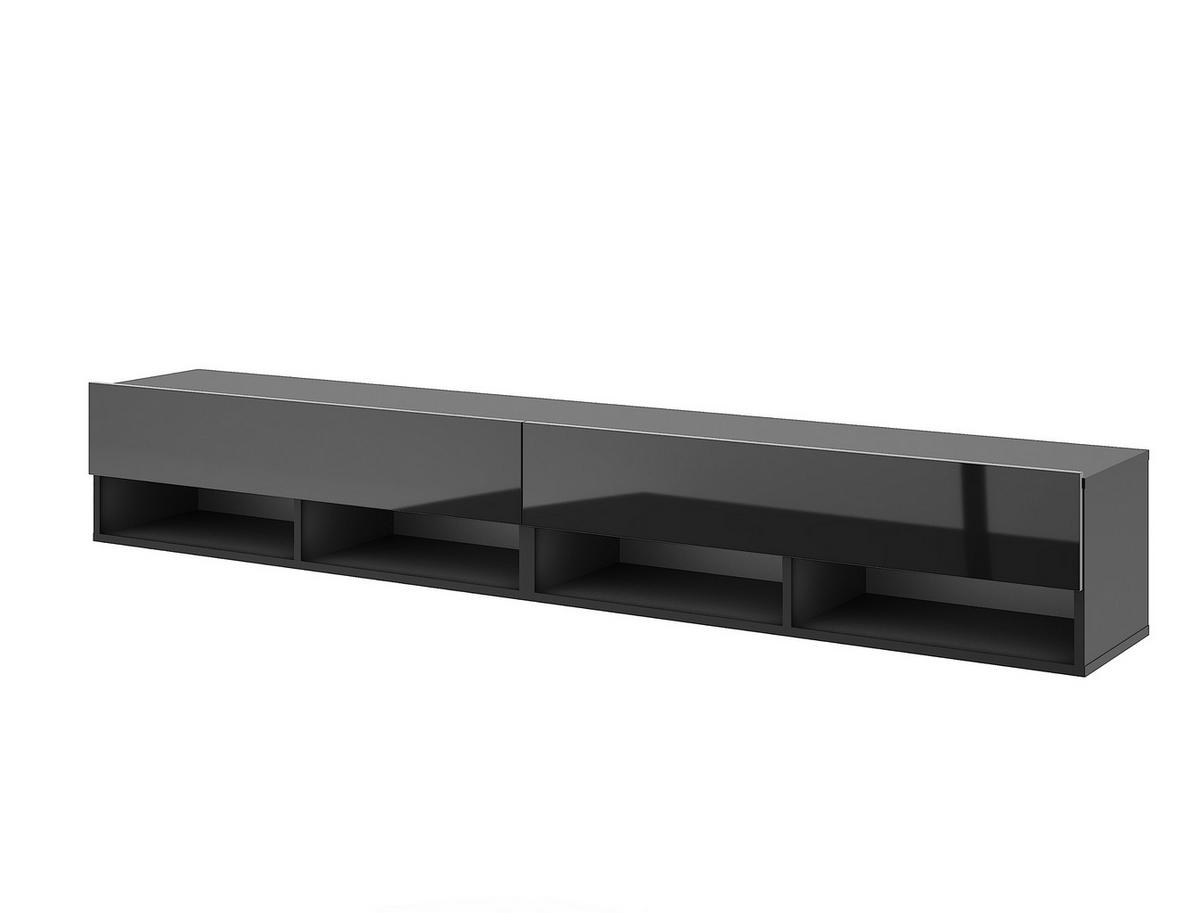 Lowboard Derby 280 Schwarz - Schwarz Hochglanz/Schwarz, Design, Holzwerkstoff/Kunststoff (280/31/33cm) - MID.YOU