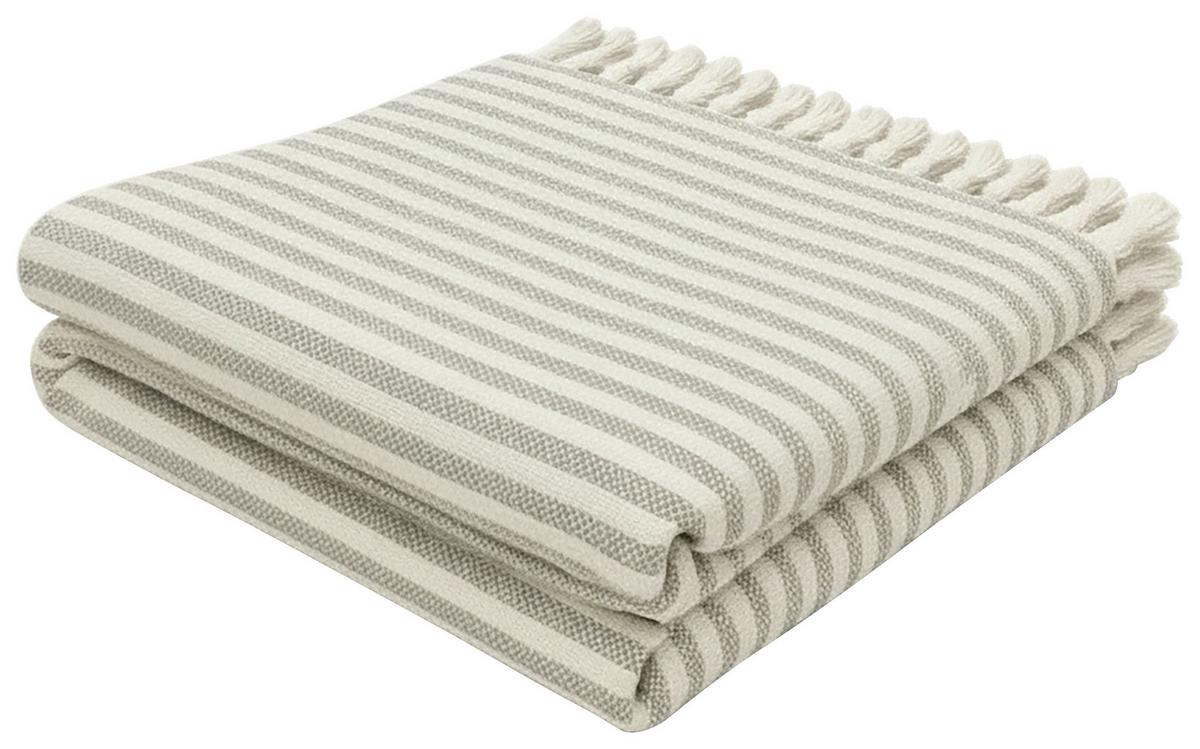 Decke Marion Beige ca. 130x170 cm - Grau, MODERN, Textil (130/170cm) - Bessagi Garden
