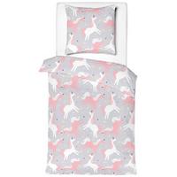 Kinderbettwäsche Einhorn Hellgrau ca. 140x200cm - Hellgrau, Textil (140/200cm) - Mömax