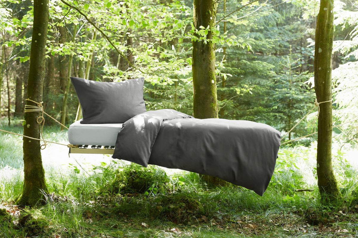 Bettwäsche Bio-Sophia Uni Anthrazit ca. 140x200cm - Anthrazit, Natur, Textil (140/200cm) - ecoTree