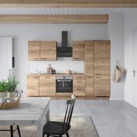 Küchenblock Structura High m. Geräten Eiche dunkel - Eiche dunkel/Schwarz, MODERN, Holzwerkstoff/Metall (300cm) - Nobilia