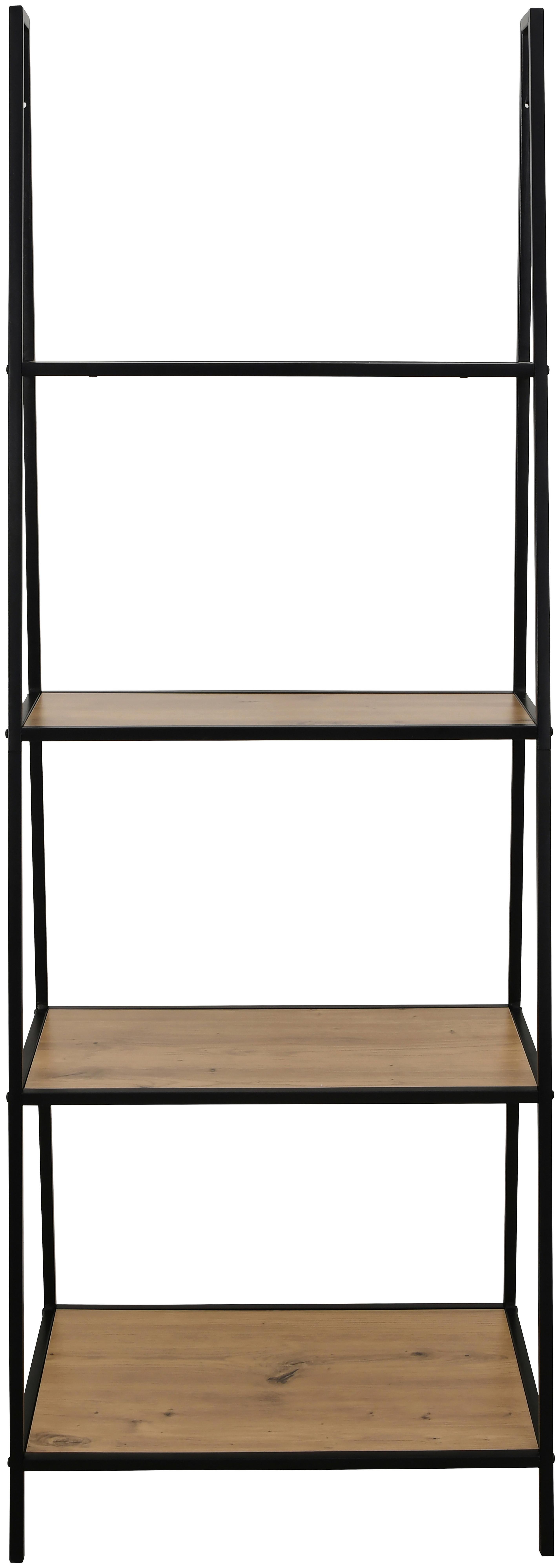 Etajeră JORIS - culoare natur/negru, Modern, metal/material pe bază de lemn (60/170/42cm) - Modern Living