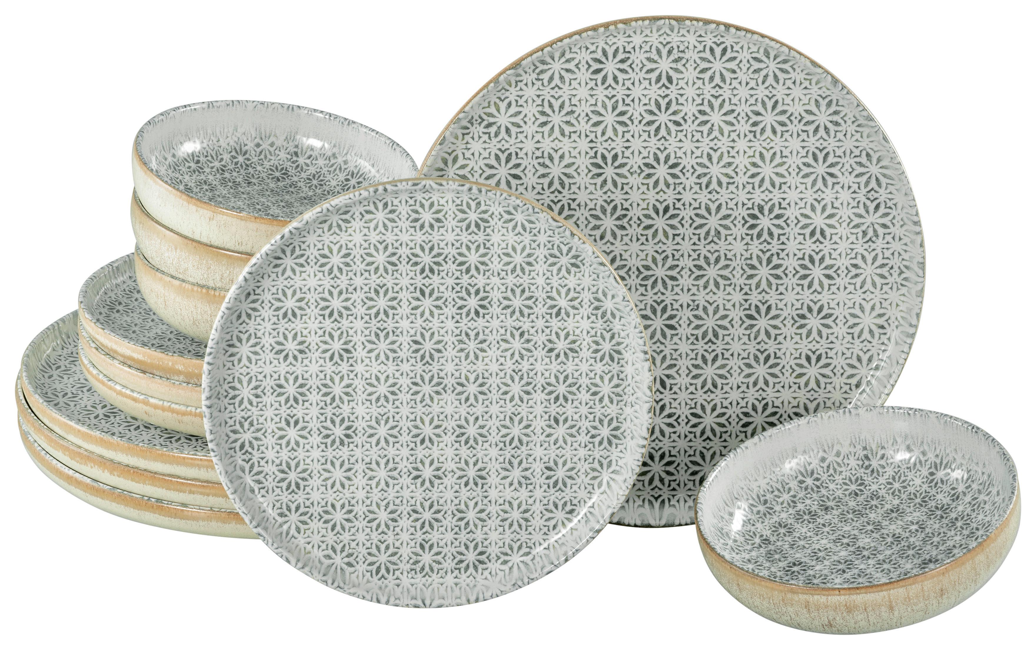 Jedilni Servis Emiliana Grey, 12-Delni - siva/krem barve, Basics, keramika - Creatable