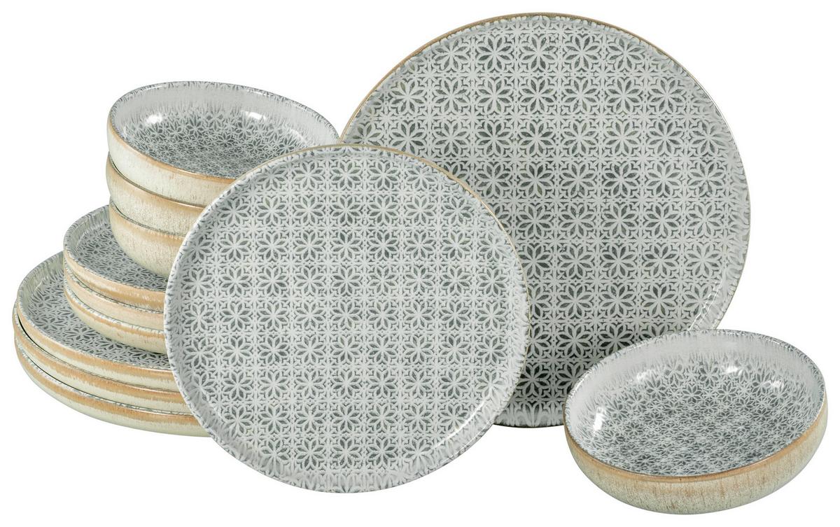 Jedilni Servis Emiliana Grey, 12-Delni - siva/krem barve, Basics, keramika - Creatable