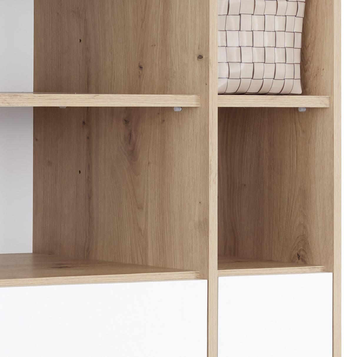 Regal Box - bijela/boje hrasta, Moderno, drvni materijal/plastika (75/205/40cm) - Modern Living