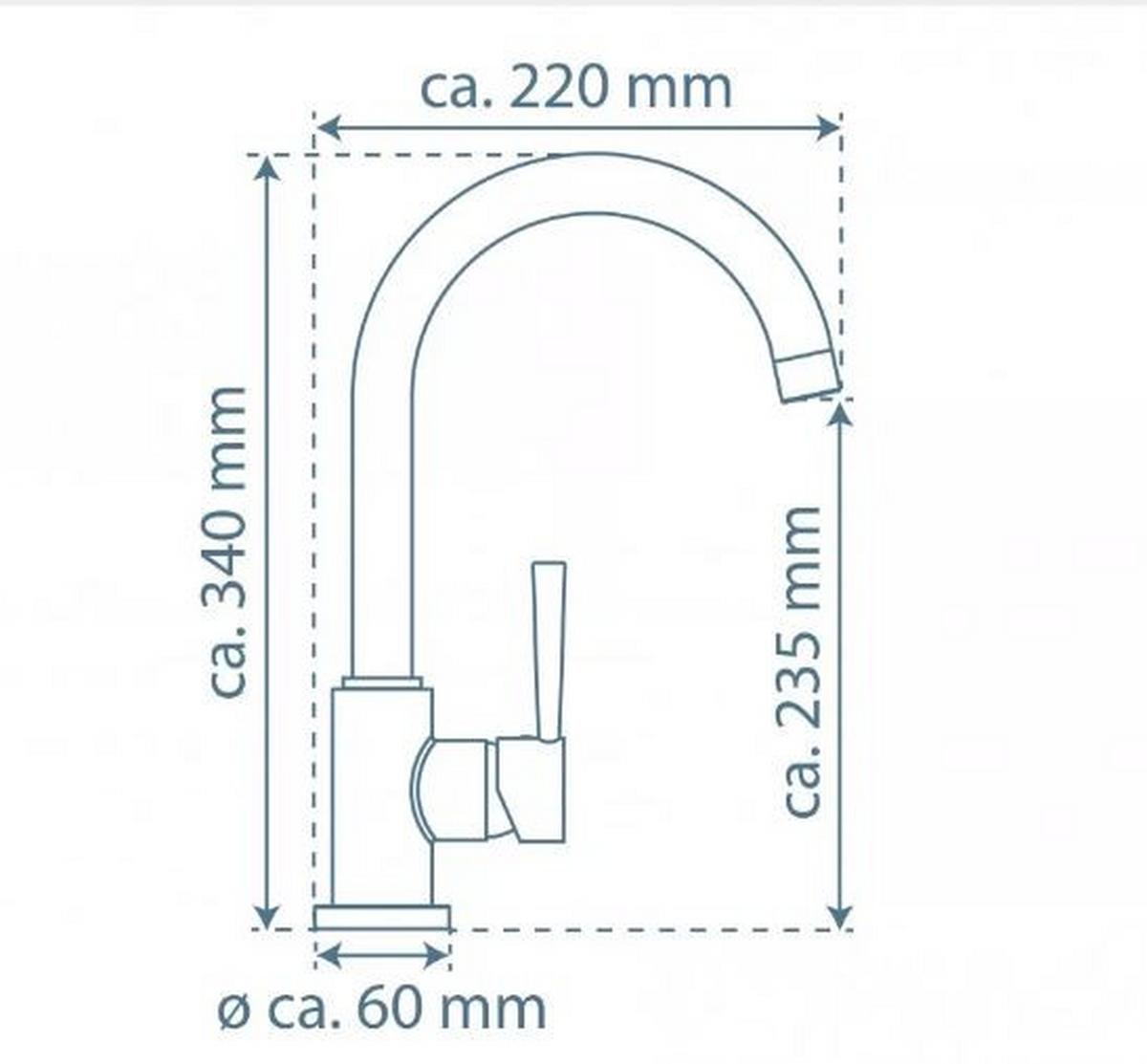 Slavina Cornwall - boje oplemenjenog čelika, metal/plastika (6,0/34,0/22,0cm)
