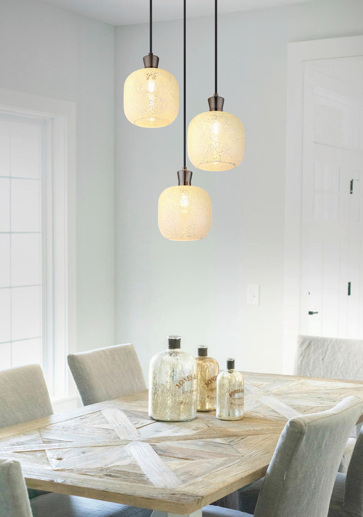 Viseća Svjetiljka Brokana - crni krom/prozirno, Design, staklo/metal (30/120cm) - Globo