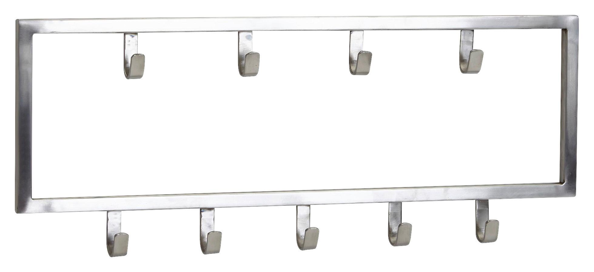 Wandgarderobe Wohnling ca. 50x20x4 cm Silberfarben - Silberfarben, MODERN, Metall (50/20/4cm) - MID.YOU