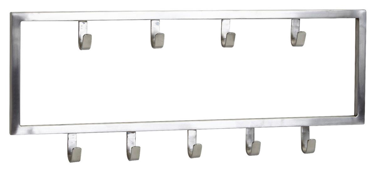 Wandgarderobe Wohnling ca. 50x20x4 cm Silberfarben - Silberfarben, MODERN, Metall (50/20/4cm) - MID.YOU