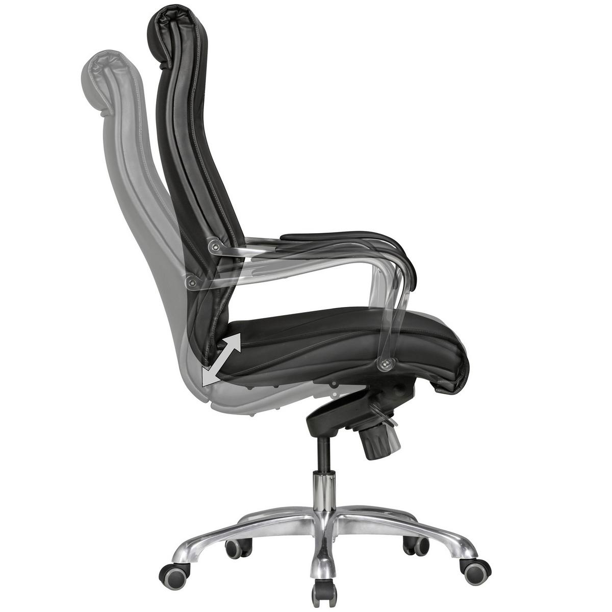 Pisarniški Stol Bigboss - črna/barve aluminija, Konvencionalno, kovina/umetna masa (61/126/60cm) - MID.YOU