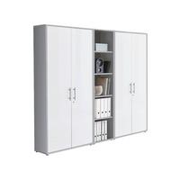 Aktenschrank Office Edition Sw Set 10 Grau/Weiß - Weiß/Grau, MODERN, Holzwerkstoff (212,9/185,6/33cm) - MID.YOU