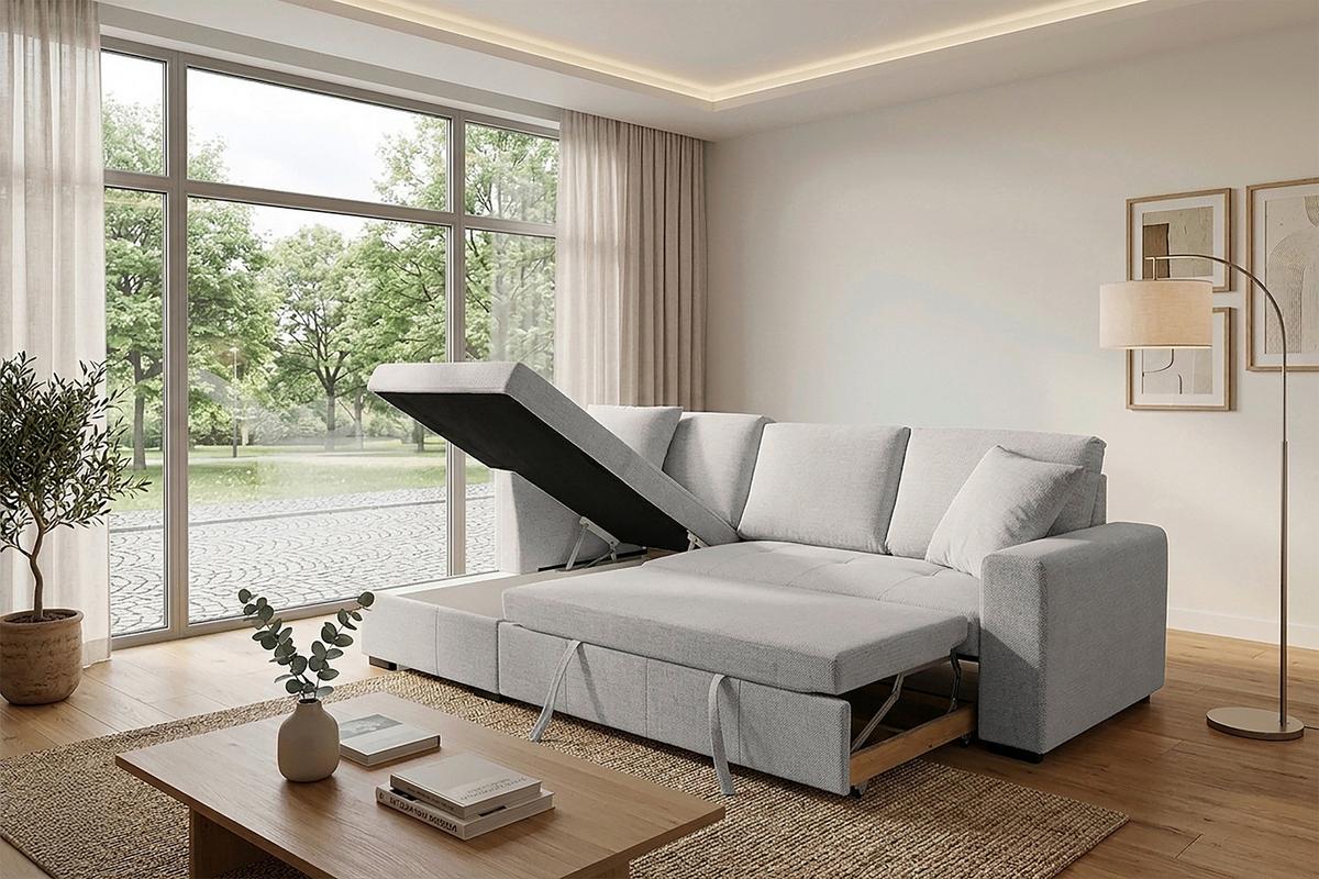 Kutna Garnitura Lukas - krem, Trend, tekstil (158/239cm) - Modern Living