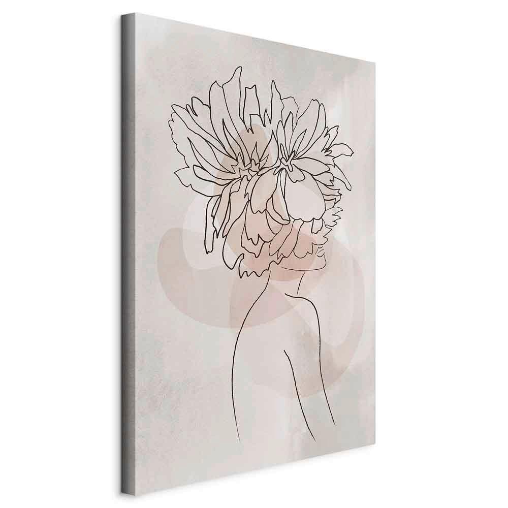Leinwandbild Sophie´s Flowers Beige/Greige - Greige/Beige, Basics, Holzwerkstoff/Textil (40/60/1.2cm) - artgeist