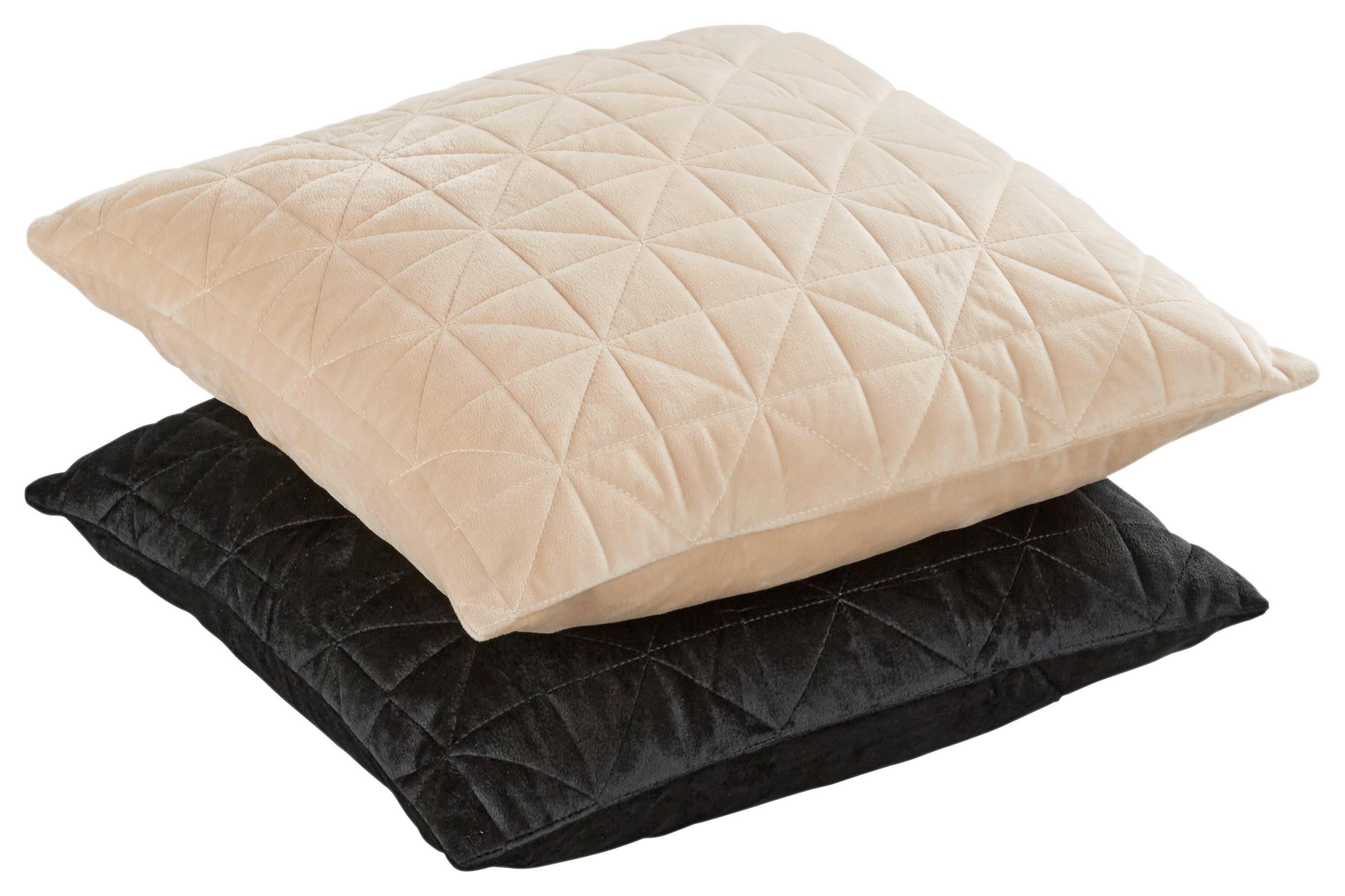 Kissenhülle Mary aus Samt ca. 45x45 cm - Naturfarben, Modern, Textil (45/45cm) - Modern Living