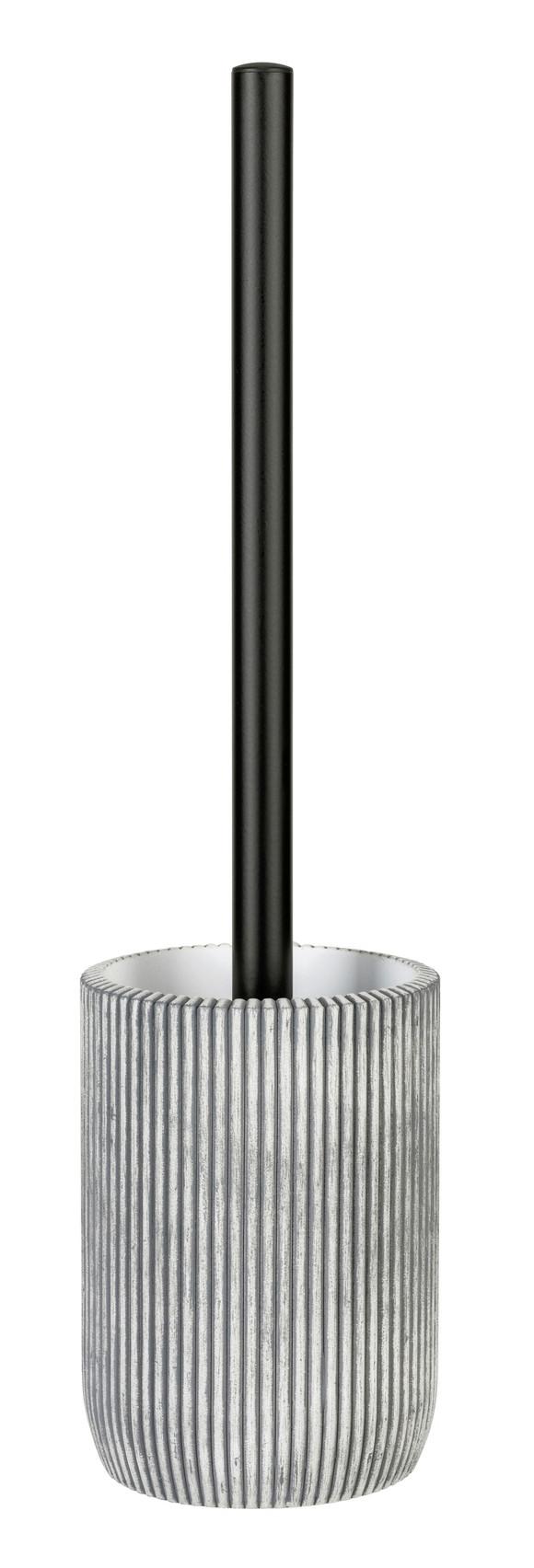 KOMPLET DO WC ANTELLA - czarny/szary, Konventionell, tworzywo sztuczne/metal (9,5/37/9,5cm) - Schöner Wohnen