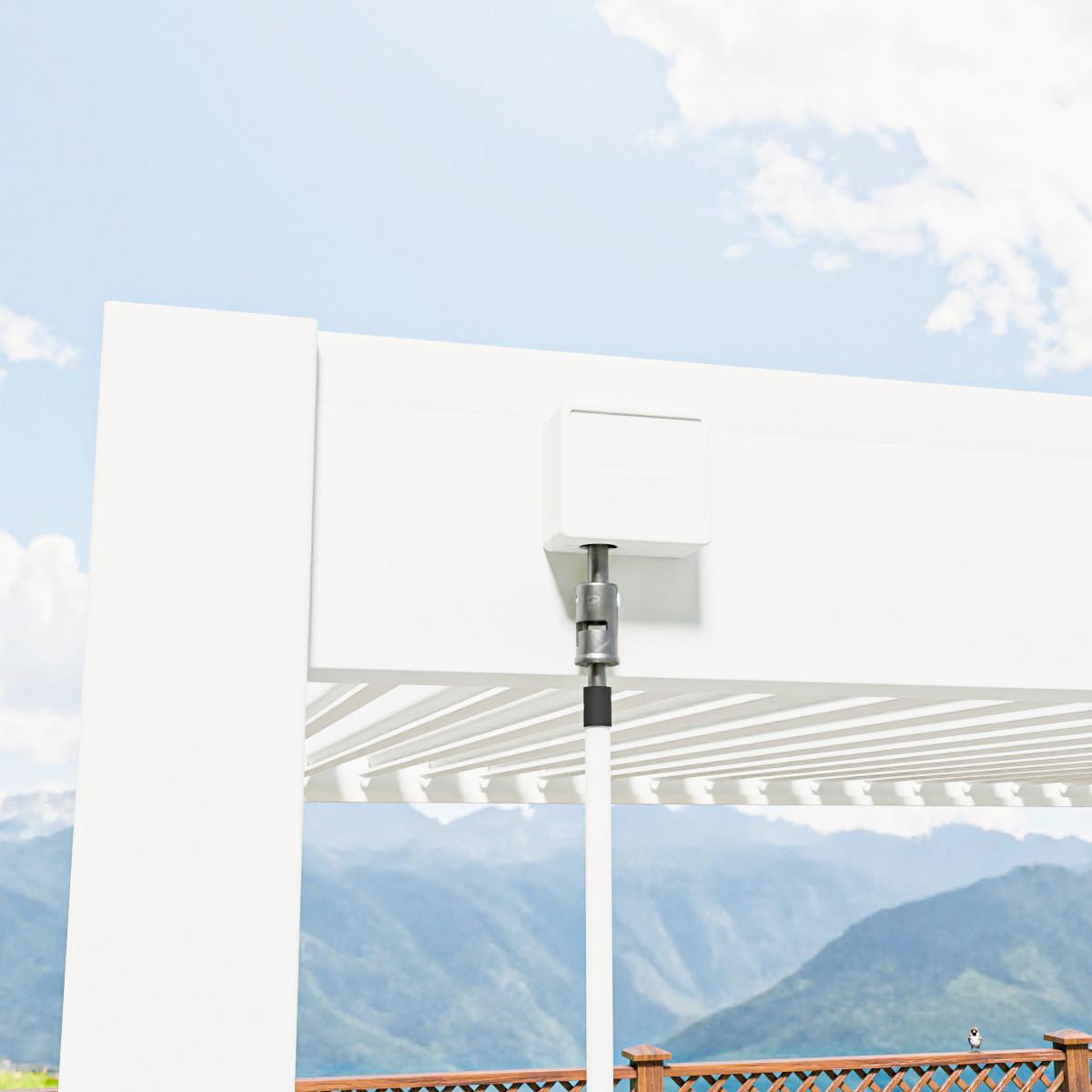 Pergola Superior, Bela, 3,6x4m - bela/visoki sijaj, Basics, kovina (360/255/400cm) - Gardenson