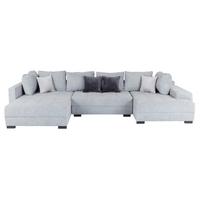 Canapea modulara LUGANO - gri deschis/negru, Modern, textil (216/359/178cm) - Modern Living