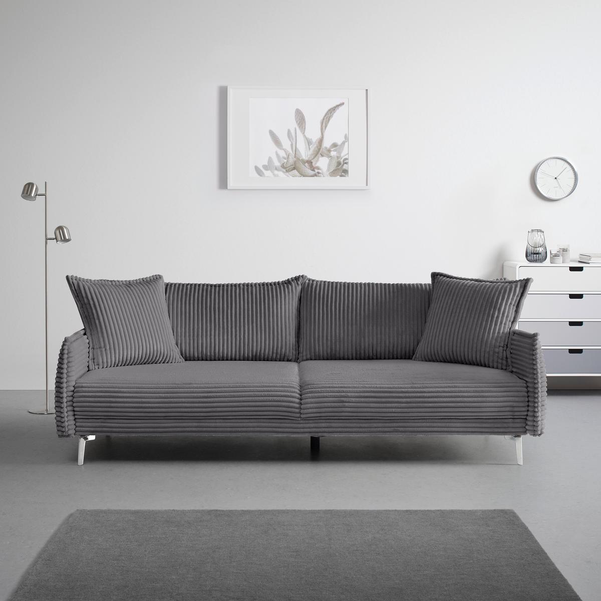 Mega Sofa Kiss - tamno siva/boje kroma, Moderno, drvo/metal (241/90/117cm) - Mömax