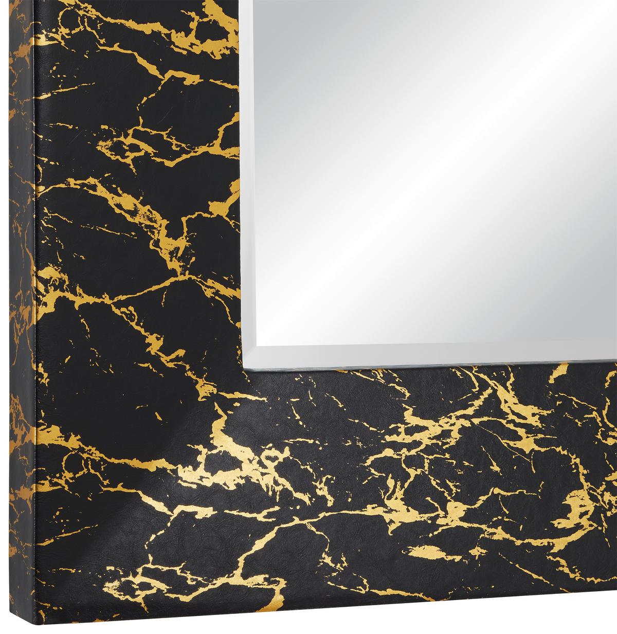 Fali Tükör Fekete-arany Szín Glamour - fekete/aranyszínű, Modern, faalapú anyag/Üveg (80/120/5cm) - Mömax