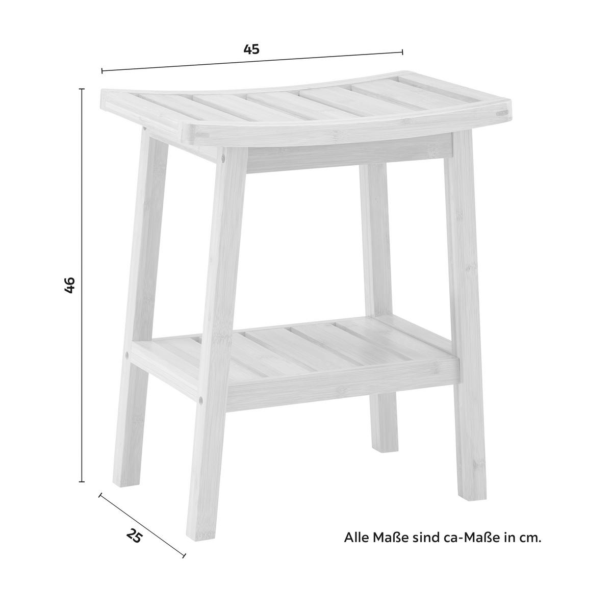 Hocker Bonny Naturfarben Bambus - Naturfarben, MODERN, Naturmaterialien (45/46/25cm) - Bessagi Home