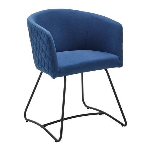 KRZESŁO Z PODŁOKIETNIKAMI IVA - niebieski/czarny, Modern, metal/tkanina (55/76/57cm) - Bessagi Home