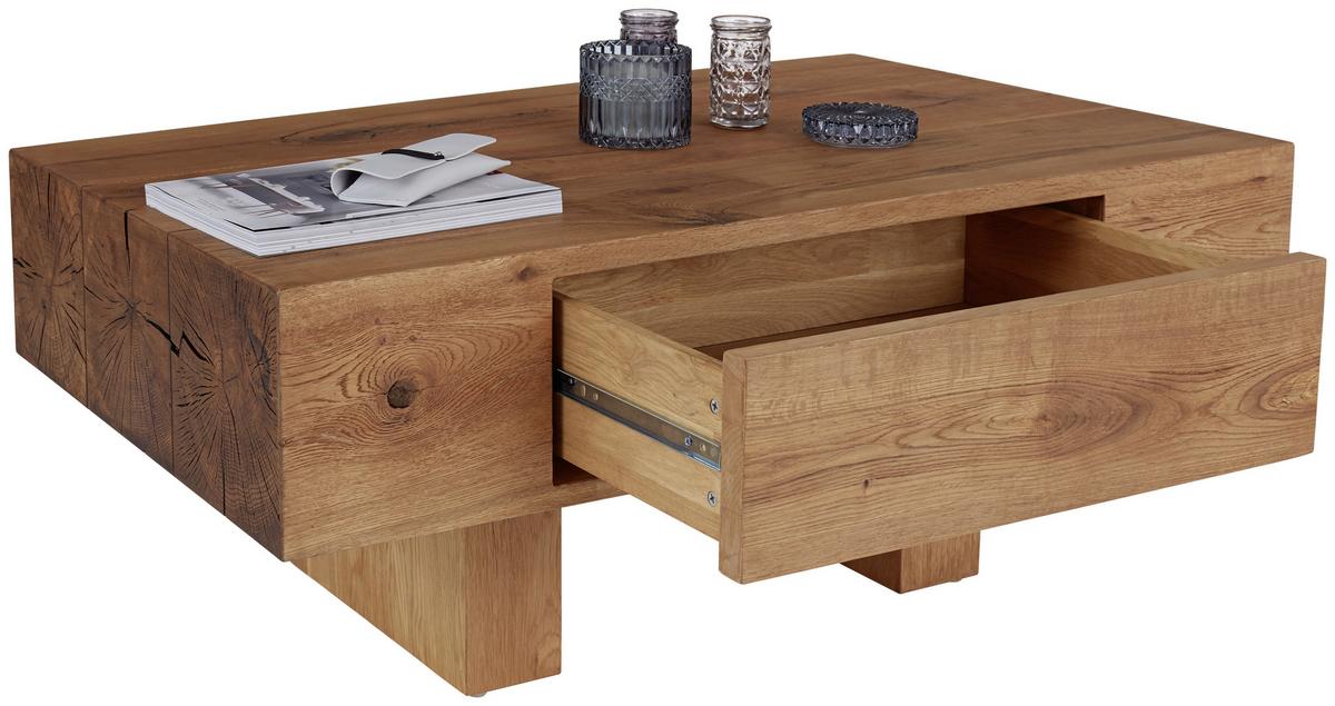 Klubska Miza Nature, Barva Divjega Hrasta - barve hrasta, Moderno, leseni material (110/40/60cm)
