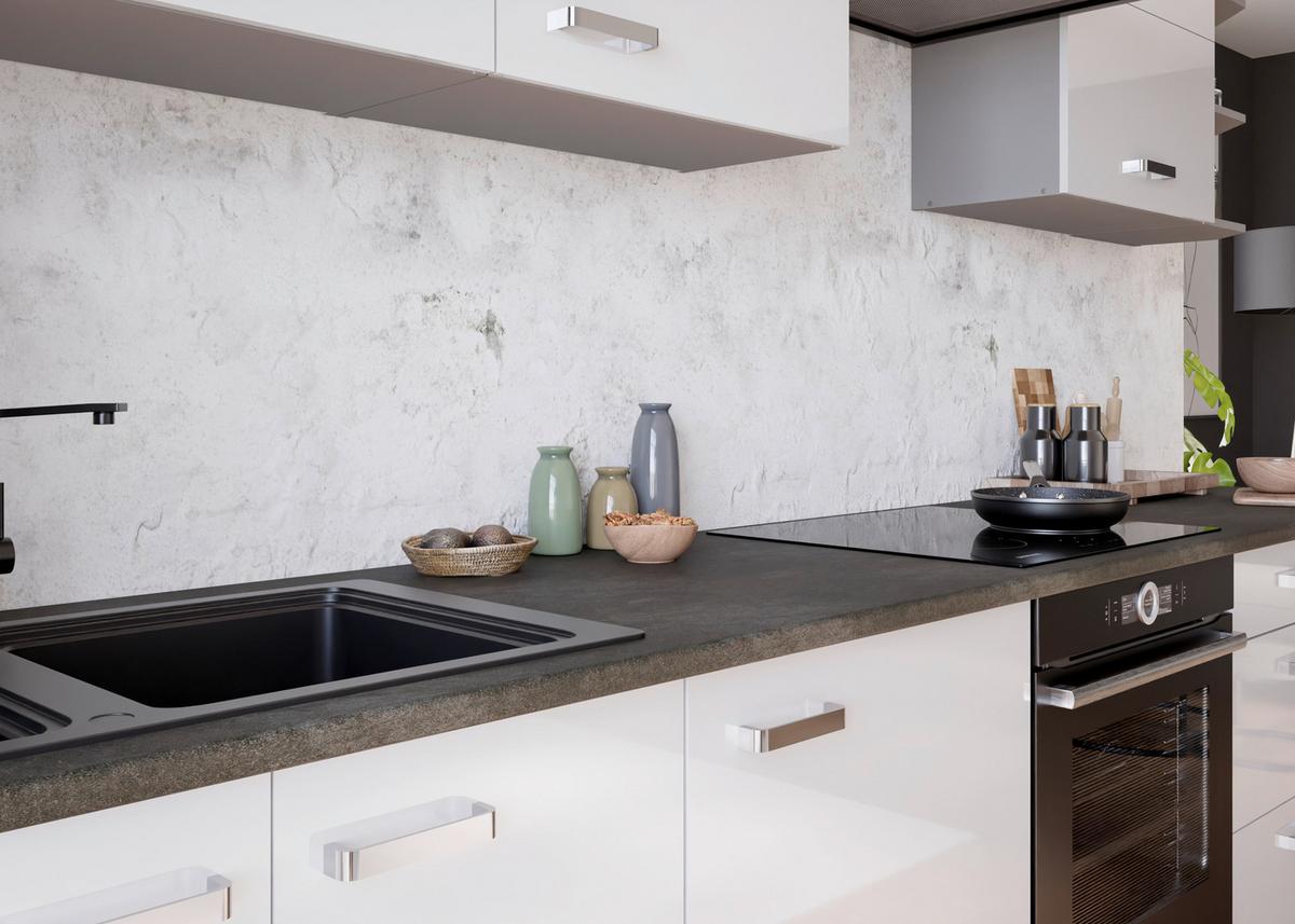 Blok Kuhinja Bianca - boja hroma/siva, Moderno, metal/pločasti materijal (350/214/60cm) - Modern Living