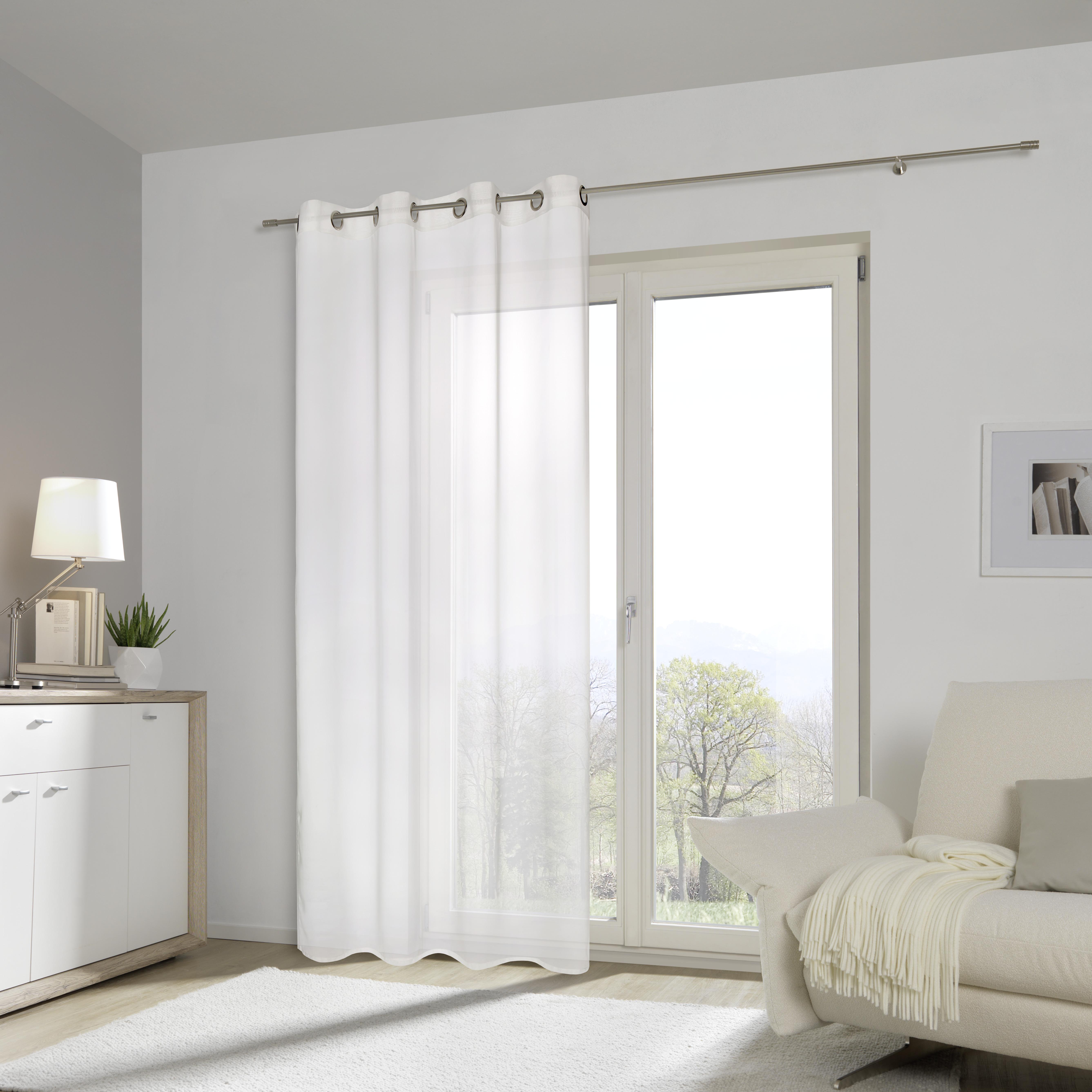 ZASŁONA NA PRZELOTKACH UNI VOILE - kolor naturalny, Basics, tkanina (140/245cm) - Boxxx