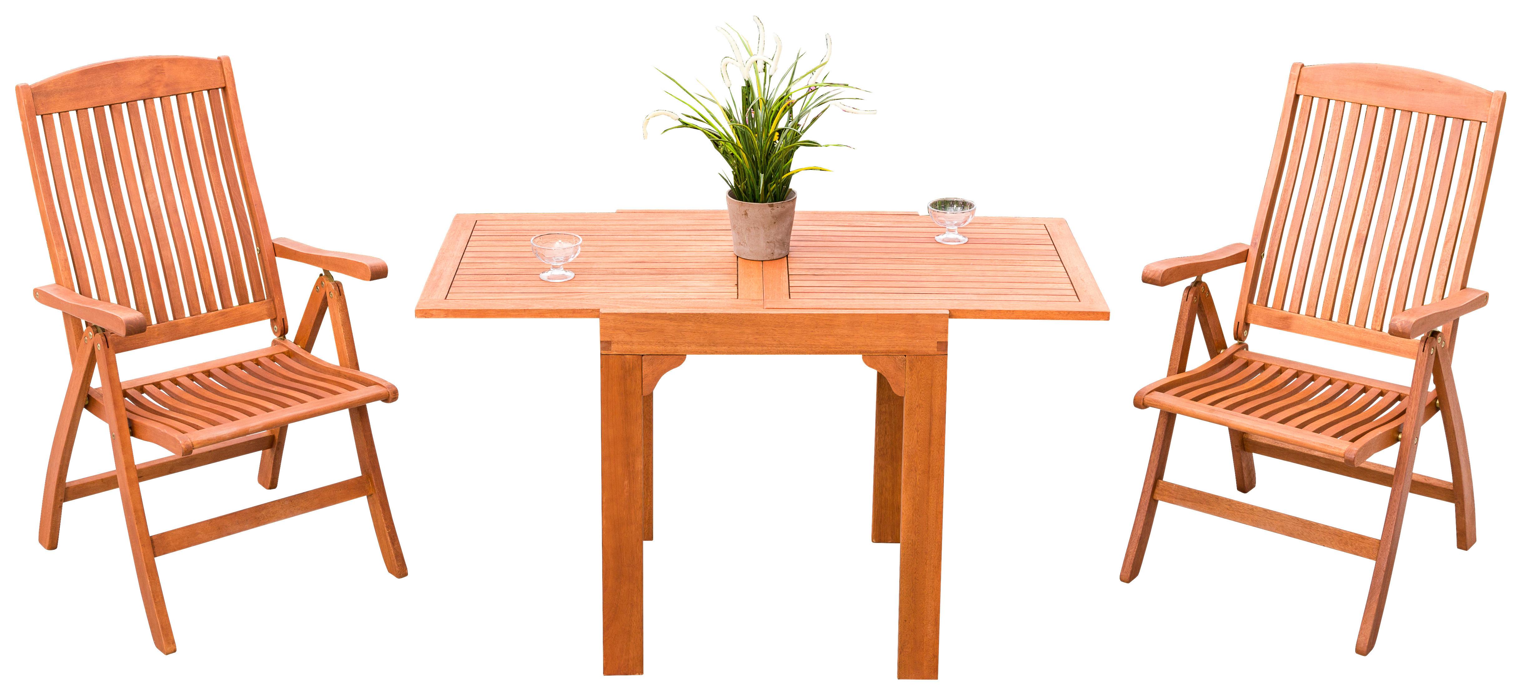 Balkonset Set Maracaibo Eukalyptusholz - Braun, KONVENTIONELL, Holz - Gardenson