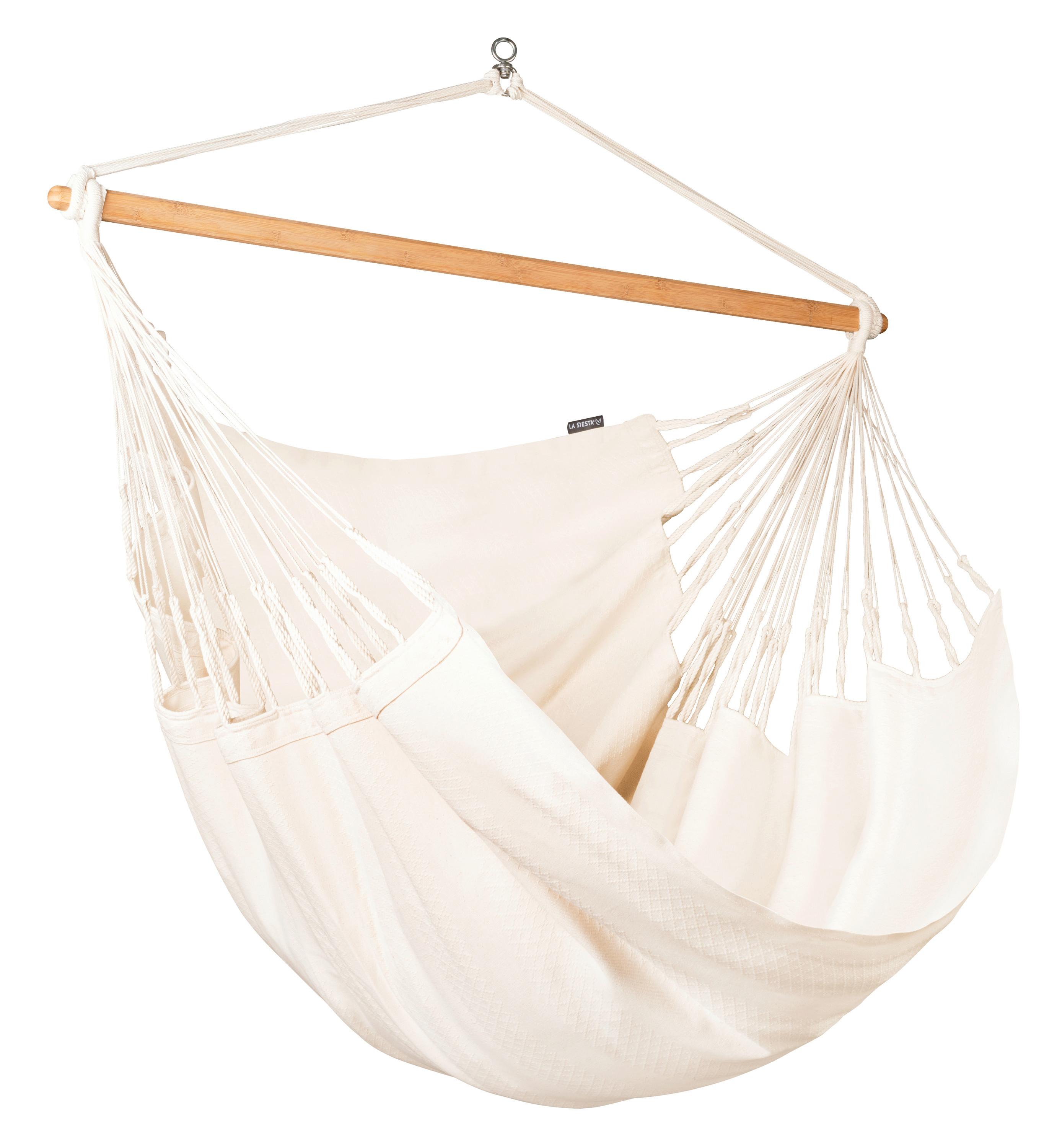 Hängesessel Kingsize Hammock Chair Weiß - Weiß, KONVENTIONELL, Holz/Textil (140/170/210cm) - La Siesta