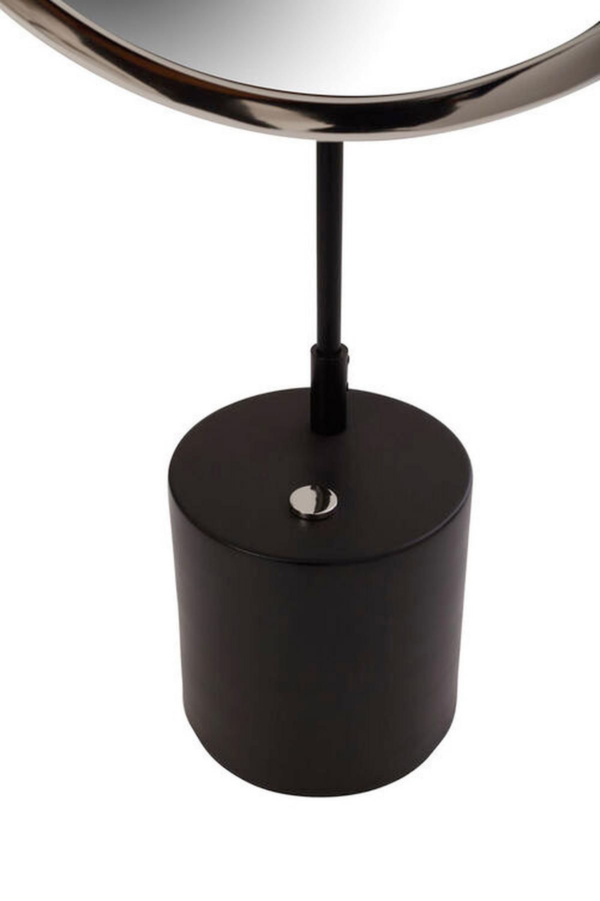 Tischspiegel Eleganca ca. 30x65x13 cm Schwarz/Silber - Silberfarben/Schwarz, MODERN, Glas/Metall (30/65/13cm) - Kayoom