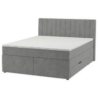 Boxspring Krevet Nikol - siva, drvni materijal/tekstil (160/200cm) - Based