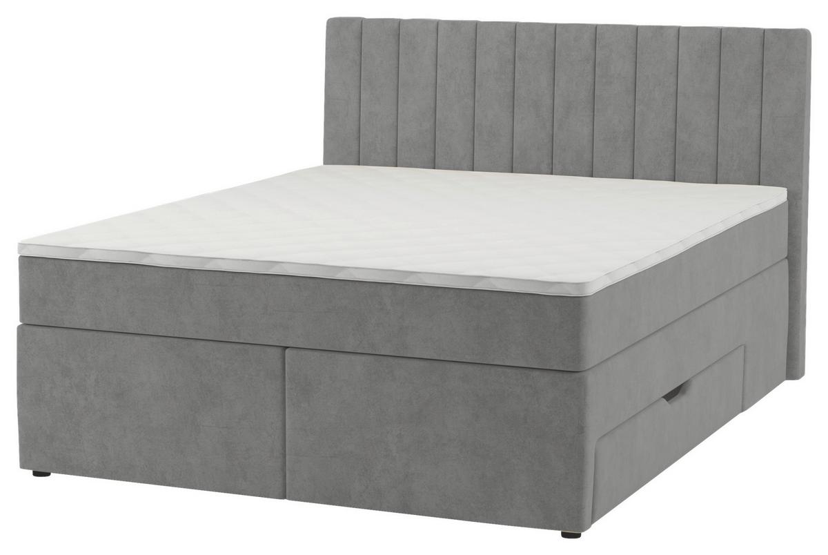 Boxspring Krevet Nikol - siva, drvni materijal/tekstil (160/200cm) - Based