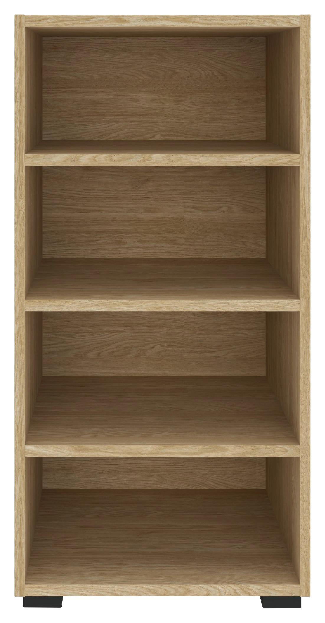 Regal Unit in Eichefarben - Eichefarben/Schwarz, Modern, Holzwerkstoff (45,6/89,6/40cm) - Based