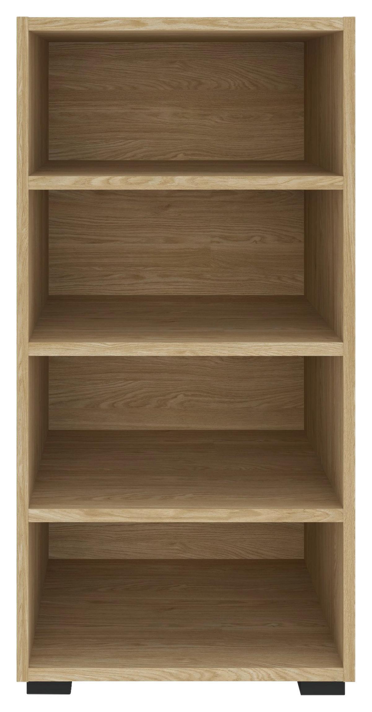 Regal Unit in Eichefarben - Eichefarben/Schwarz, Modern, Holzwerkstoff (45,6/89,6/40cm) - Based