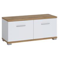 Garderobna Omara Hola, Bela, Barva Hrasta - hrast wotan/bela, Trend, umetna masa/leseni material (90/40/33,5cm)